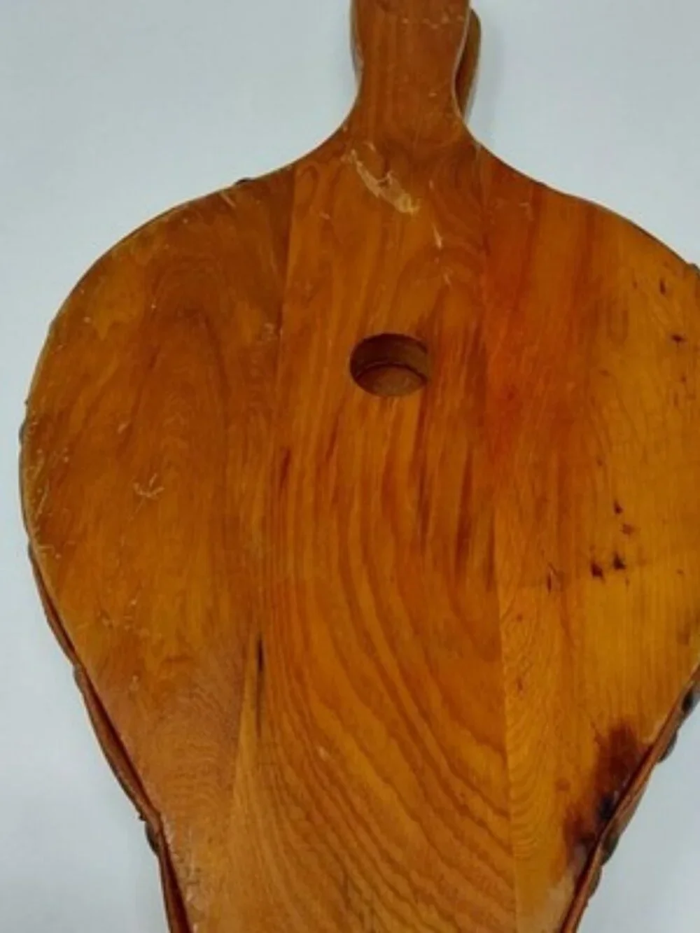 ​Vintage Hand Carved Wood Fireplace Bellows Floral Relief Leather Brass Nozzle